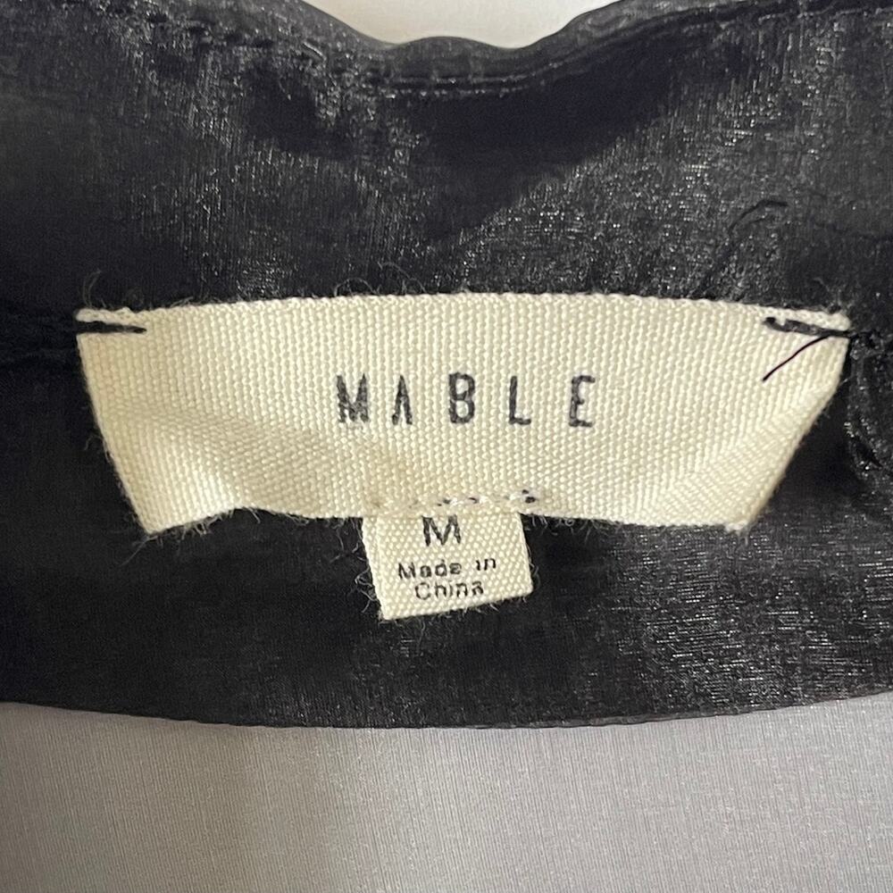 Mable Front Tie Sheer Blouse - Organza - Crop Top - Black - Size M - Picture 4 of 5